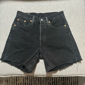 Levi 501 Premium Black Denim Shorts